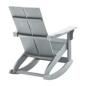 Finn Modern All-Weather 2-Slat Poly Resin Wood Rocking Adirondack Chair with Rust Resistant Stainless Steel Hardware in Gray, JJ-C14709-GY-GG