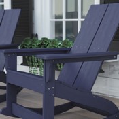 Finn Modern All-Weather 2-Slat Poly Resin Rocking Adirondack Chair with Rust Resistant Stainless Steel Hardware in Navy - Set of2, JJ-C14709-NV-2-GG