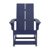 Finn Modern All-Weather 2-Slat Poly Resin Rocking Adirondack Chair with Rust Resistant Stainless Steel Hardware in Navy - Set of2, JJ-C14709-NV-2-GG