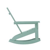 Finn Modern Commercial Grade Poly Resin Wood Adirondack Rocking Chair - All Weather Sea Foam Polystyrene - Dual Slat Back - Stainless Steel Hardware, JJ-C14709-SFM-GG