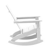 Finn Modern All-Weather 2-Slat Poly Resin Wood Rocking Adirondack Chair with Rust Resistant Stainless Steel Hardware in White, JJ-C14709-WH-GG
