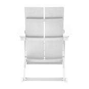 Finn Modern All-Weather 2-Slat Poly Resin Wood Rocking Adirondack Chair with Rust Resistant Stainless Steel Hardware in White, JJ-C14709-WH-GG