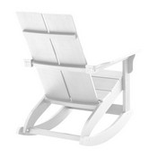Finn Modern All-Weather 2-Slat Poly Resin Wood Rocking Adirondack Chair with Rust Resistant Stainless Steel Hardware in White, JJ-C14709-WH-GG