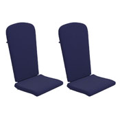 Charlestown Set of 2 All Weather Indoor/Outdoor High Back Adirondack Chair Cushions, Patio Furniture Replacement Cushions - Blue, JJ-CSN14501-BL-2-GG