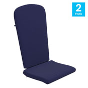 Charlestown Set of 2 All Weather Indoor/Outdoor High Back Adirondack Chair Cushions, Patio Furniture Replacement Cushions - Blue, JJ-CSN14501-BL-2-GG