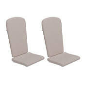 Charlestown Set of 2 All Weather Indoor/Outdoor High Back Adirondack Chair Cushions, Patio Furniture Replacement Cushions - Cream, JJ-CSN14501-CREAM-2-GG