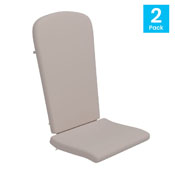 Charlestown Set of 2 All Weather Indoor/Outdoor High Back Adirondack Chair Cushions, Patio Furniture Replacement Cushions - Cream, JJ-CSN14501-CREAM-2-GG