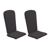 Charlestown Set of 2 All Weather Indoor/Outdoor High Back Adirondack Chair Cushions, Patio Furniture Replacement Cushions - Gray, JJ-CSN14501-GY-2-GG