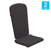 Charlestown Set of 2 All Weather Indoor/Outdoor High Back Adirondack Chair Cushions, Patio Furniture Replacement Cushions - Gray, JJ-CSN14501-GY-2-GG