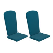 Charlestown Set of 2 All Weather Indoor/Outdoor High Back Adirondack Chair Cushions, Patio Furniture Replacement Cushions - Teal, JJ-CSN14501-TL-2-GG