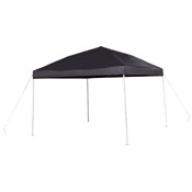 Harris 10'x10' Black Outdoor Pop Up Event Slanted Leg Canopy Tent with Carry Bag, JJ-GZ1010-BK-GG