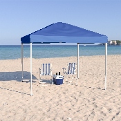10'x10' Blue Outdoor Pop Up Event Slanted Leg Canopy Tent with Carry Bag, JJ-GZ1010-BL-GG