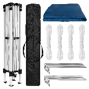10'x10' Blue Outdoor Pop Up Event Slanted Leg Canopy Tent with Carry Bag, JJ-GZ1010-BL-GG