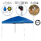 10'x10' Blue Outdoor Pop Up Event Slanted Leg Canopy Tent with Carry Bag, JJ-GZ1010-BL-GG