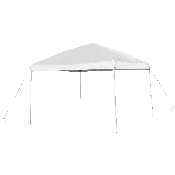 10'x10' White Outdoor Pop Up Event Slanted Leg Canopy Tent with Carry Bag, JJ-GZ1010-WH-GG