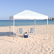 10'x10' White Outdoor Pop Up Event Slanted Leg Canopy Tent with Carry Bag, JJ-GZ1010-WH-GG