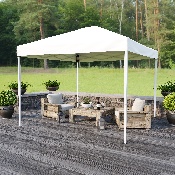 10'x10' White Outdoor Pop Up Event Slanted Leg Canopy Tent with Carry Bag, JJ-GZ1010-WH-GG