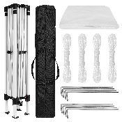 10'x10' White Outdoor Pop Up Event Slanted Leg Canopy Tent with Carry Bag, JJ-GZ1010-WH-GG