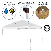 10'x10' White Outdoor Pop Up Event Slanted Leg Canopy Tent with Carry Bag, JJ-GZ1010-WH-GG