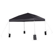 Harris 10'x10' Black Pop Up Event Straight Leg Canopy Tent with Sandbags and Wheeled Case, JJ-GZ1010PKG-BK-GG