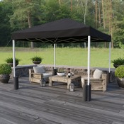 Harris 10'x10' Black Pop Up Event Straight Leg Canopy Tent with Sandbags and Wheeled Case, JJ-GZ1010PKG-BK-GG
