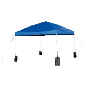 10'x10' Blue Pop Up Event Straight Leg Canopy Tent with Sandbags and Wheeled Case, JJ-GZ1010PKG-BL-GG