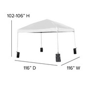 Harris 10'x10'WhitePopUpEventCanopyTentwithWheeledCaseandFoldingBenchSet-PortableTailgate,Camping,EventSet, JJ-GZ10PKG103-WH-GG
