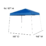 8'x8' Blue Outdoor Pop Up Event Slanted Leg Canopy Tent with Carry Bag, JJ-GZ88-BL-GG
