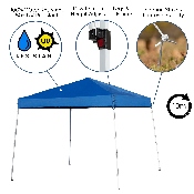 8'x8' Blue Outdoor Pop Up Event Slanted Leg Canopy Tent with Carry Bag, JJ-GZ88-BL-GG