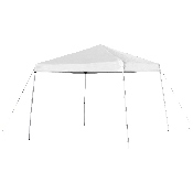 8'x8' White Outdoor Pop Up Event Slanted Leg Canopy Tent with Carry Bag, JJ-GZ88-WH-GG