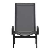 Brazos Adjustable Chaise Lounge Chair with Arms, All-Weather Outdoor Five-Position Recliner, Black/Black, JJ-LC323-BLK-BLK-GG