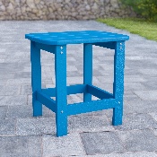 Charlestown All-Weather Poly Resin Wood Adirondack Side Table in Blue, JJ-T14001-BLU-GG