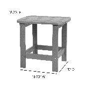Charlestown All-Weather Poly Resin Wood Adirondack Side Table in Gray, JJ-T14001-GY-GG