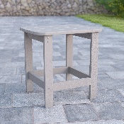 Charlestown All-Weather Poly Resin Wood Adirondack Side Table in Gray, JJ-T14001-GY-GG