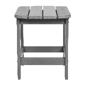 Charlestown All-Weather Poly Resin Wood Adirondack Side Table in Gray, JJ-T14001-GY-GG