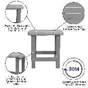 Charlestown All-Weather Poly Resin Wood Adirondack Side Table in Gray, JJ-T14001-GY-GG