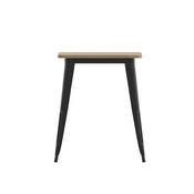 Declan Commercial Grade Indoor/Outdoor Dining Table, 23.75" Square All Weather Brown Poly Resin Top with Black Steel Base, JJ-T14619-60-BRBK-GG
