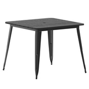 Declan Commercial Indoor/Outdoor Dining Table with Umbrella Hole, 36