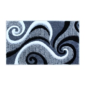 Athos Collection 2' x 3' Gray Abstract Area Rug - Olefin Rug with Jute Backing - Hallway, Entryway, or Bedroom
