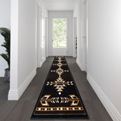 Amado Collection Southwestern 3' x 16' Brown Area Rug - Olefin Accent Rug with Jute Backing - Living Room, Bedroom, Entryway, KP-RGB9072-316-BN-GG