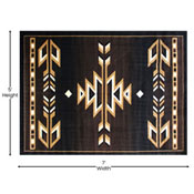 Amado Collection Southwestern 5' x 7' Brown Area Rug - Olefin Accent Rug with Jute Backing - Living Room, Bedroom, Entryway, KP-RGB9072-57-BN-GG