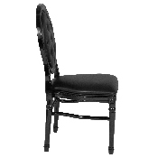 HERCULES Series 900 lb. Capacity King Louis Chair with Tufted Back, Black Vinyl Seat and Black Frame, LE-B-B-T-MON-GG