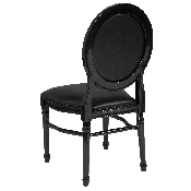 HERCULES Series 900 lb. Capacity King Louis Chair with Tufted Back, Black Vinyl Seat and Black Frame, LE-B-B-T-MON-GG