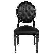 HERCULES Series 900 lb. Capacity King Louis Chair with Tufted Back, Black Vinyl Seat and Black Frame, LE-B-B-T-MON-GG