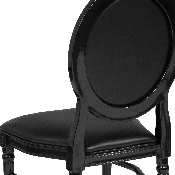 HERCULES Series 900 lb. Capacity King Louis Chair with Tufted Back, Black Vinyl Seat and Black Frame, LE-B-B-T-MON-GG