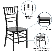 HERCULES PREMIUM Series Black Resin Stacking Chiavari Chair, LE-BLACK-GG