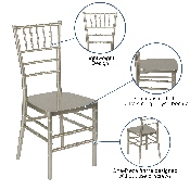 HERCULES PREMIUM Series Champagne Resin Stacking Chiavari Chair, LE-CHAMP-GG