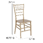 HERCULES Series Gold Resin Stacking Chiavari Chair, LE-GOLD-M-GG
