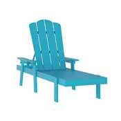 Sonora Commercial Grade Adjustable Adirondack Lounger with Cup Holder, All-Weather Indoor/Outdoor Recycled HDPE Lounge Chair in Blue, LE-HMP-070-01-BL-GG