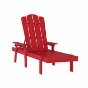 Sonora Commercial Grade Adjustable Adirondack Lounger with Cup Holder, All-Weather Indoor/Outdoor Recycled HDPE Lounge Chair in Red, LE-HMP-070-01-RED-GG